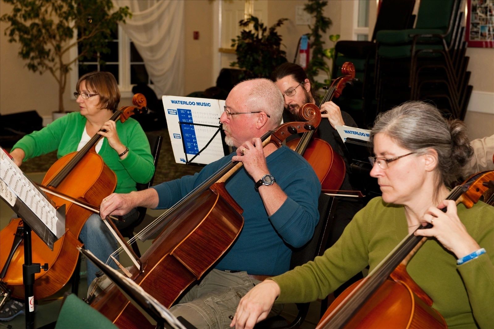 Strings in rehearsal